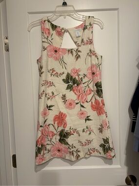 Cynthia Rowley Pink Floral Sleeveless Mini Dress on Cream